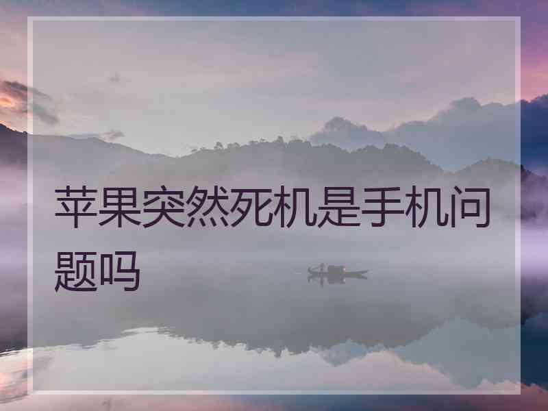 苹果突然死机是手机问题吗