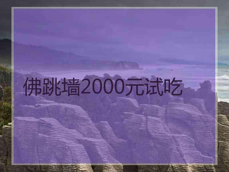 佛跳墙2000元试吃