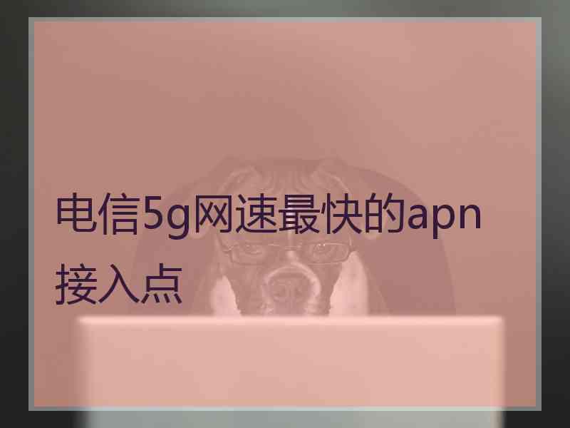 电信5g网速最快的apn接入点