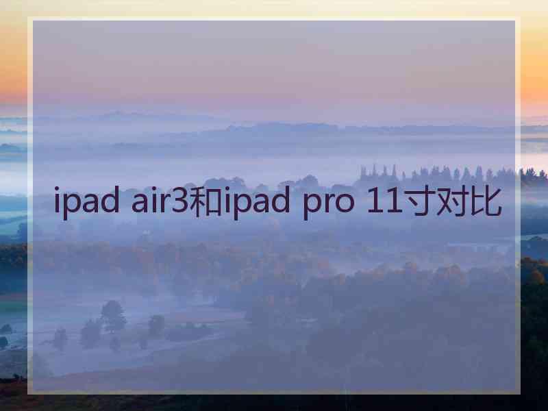 ipad air3和ipad pro 11寸对比