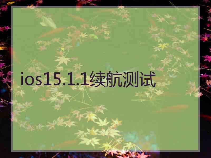 ios15.1.1续航测试