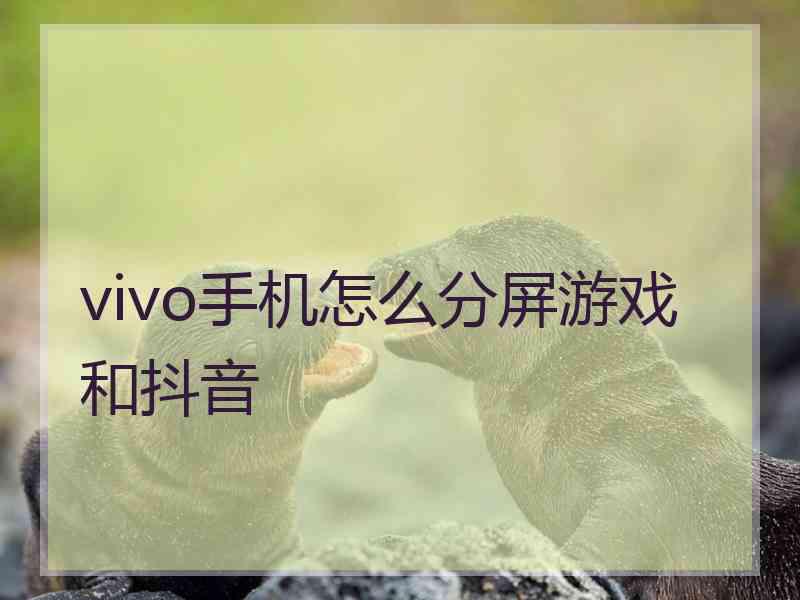 vivo手机怎么分屏游戏和抖音