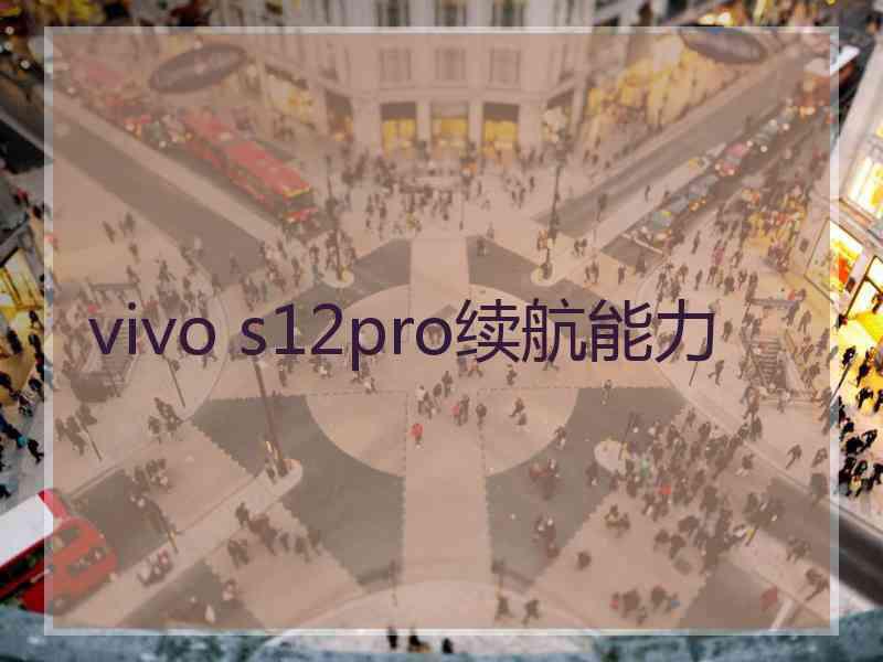 vivo s12pro续航能力