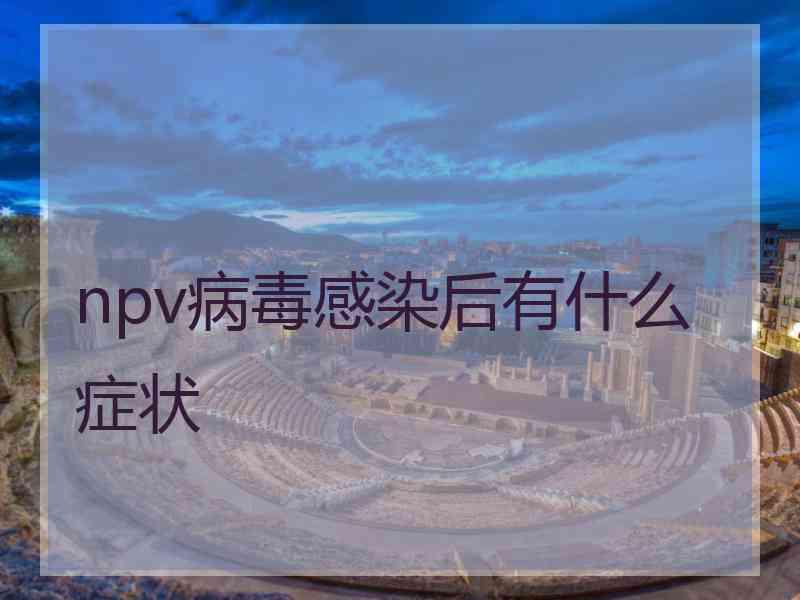 npv病毒感染后有什么症状