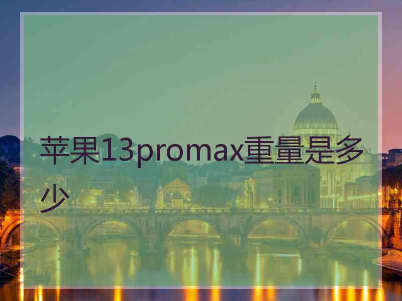 苹果13promax重量是多少