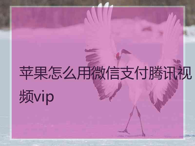 苹果怎么用微信支付腾讯视频vip