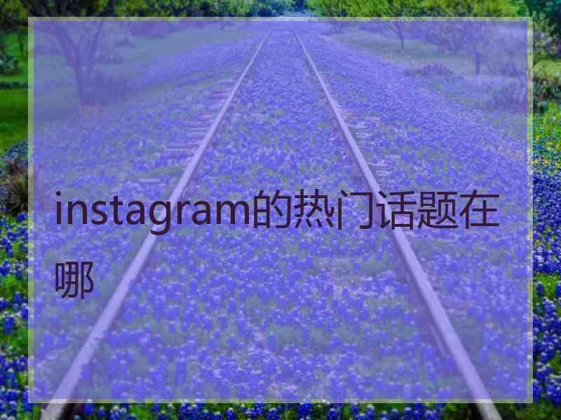 instagram的热门话题在哪