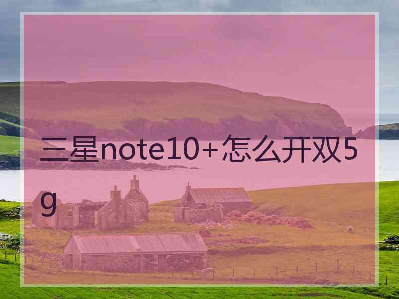 三星note10+怎么开双5g