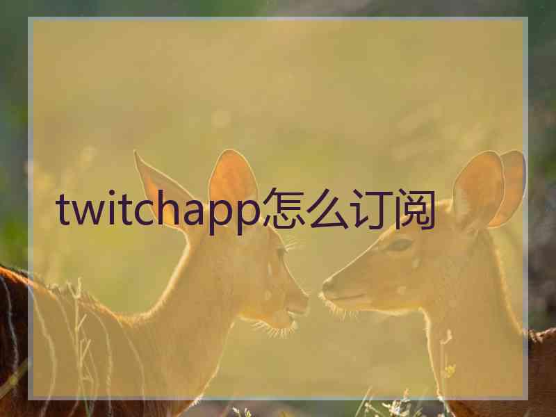 twitchapp怎么订阅