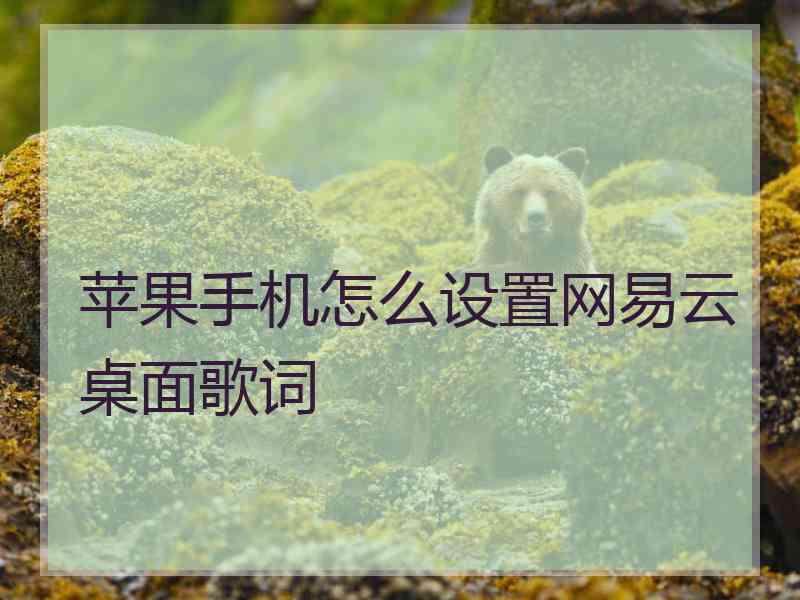 苹果手机怎么设置网易云桌面歌词