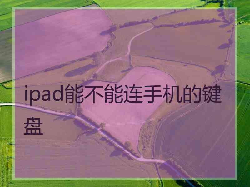 ipad能不能连手机的键盘