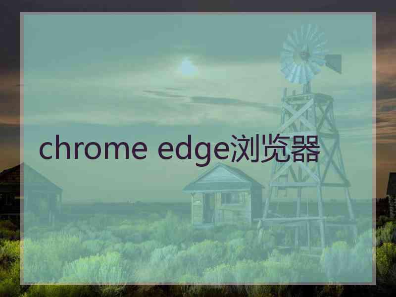 chrome edge浏览器