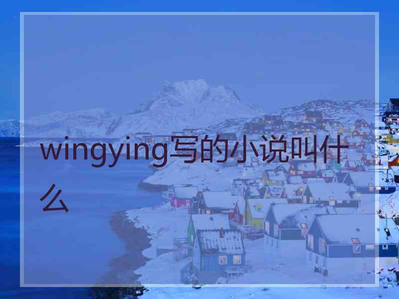 wingying写的小说叫什么