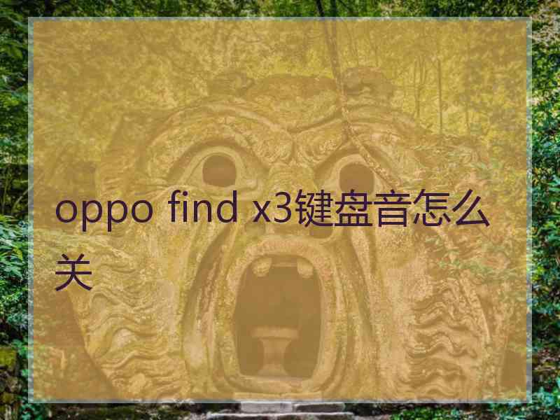 oppo find x3键盘音怎么关