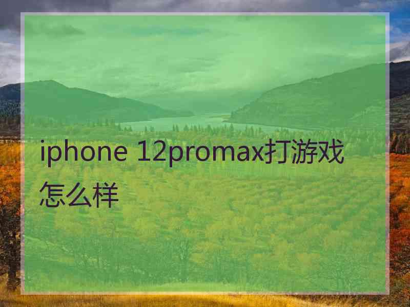 iphone 12promax打游戏怎么样