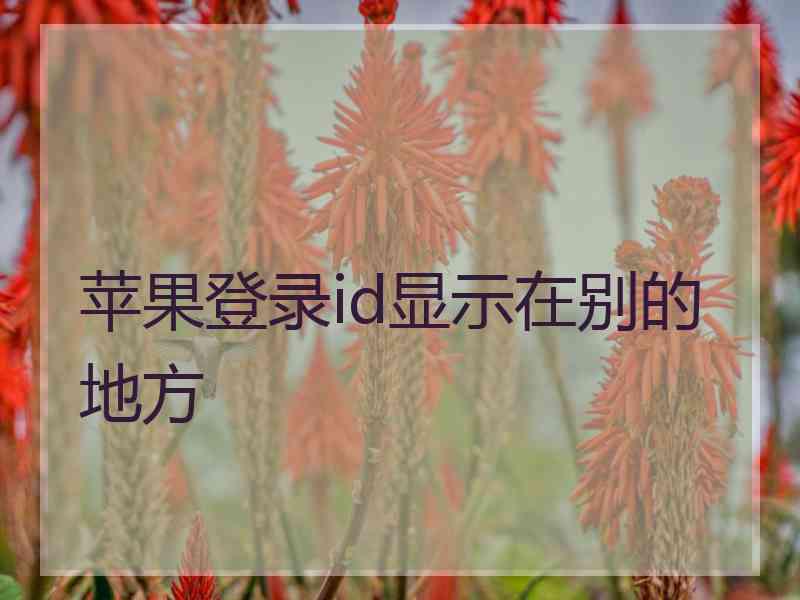 苹果登录id显示在别的地方