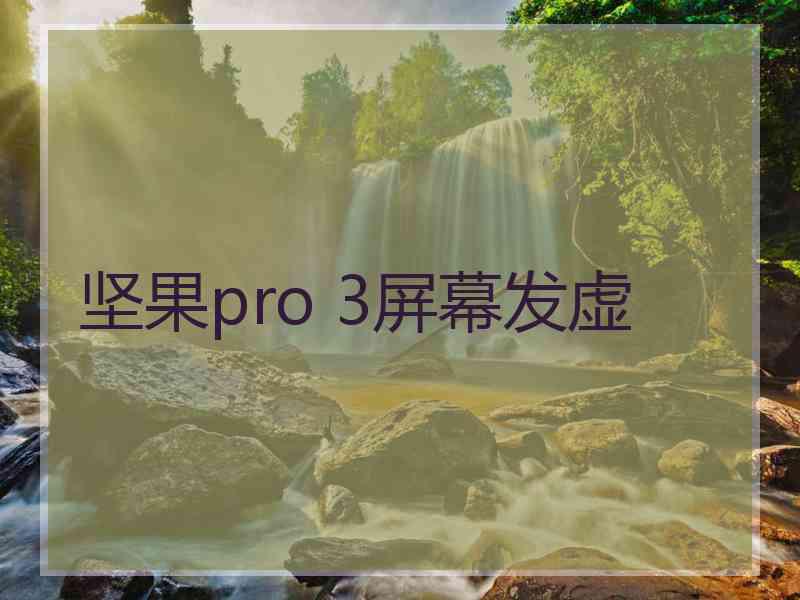 坚果pro 3屏幕发虚