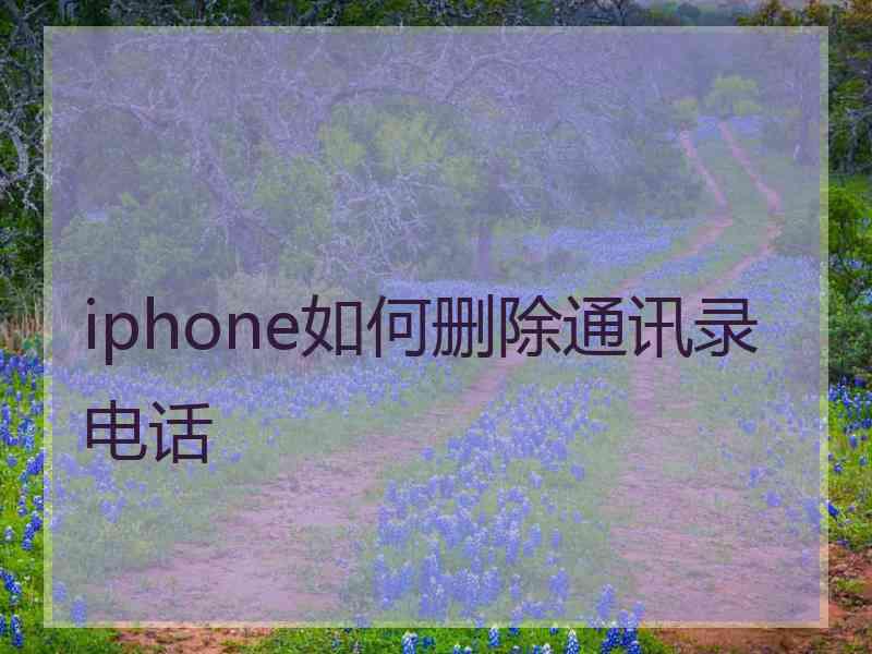 iphone如何删除通讯录电话