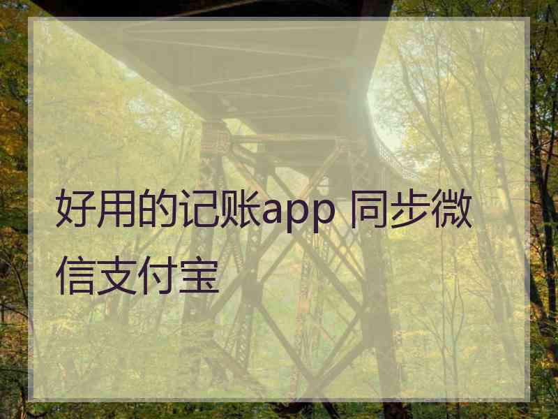 好用的记账app 同步微信支付宝