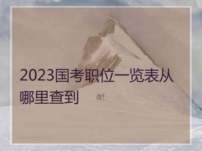 2023国考职位一览表从哪里查到