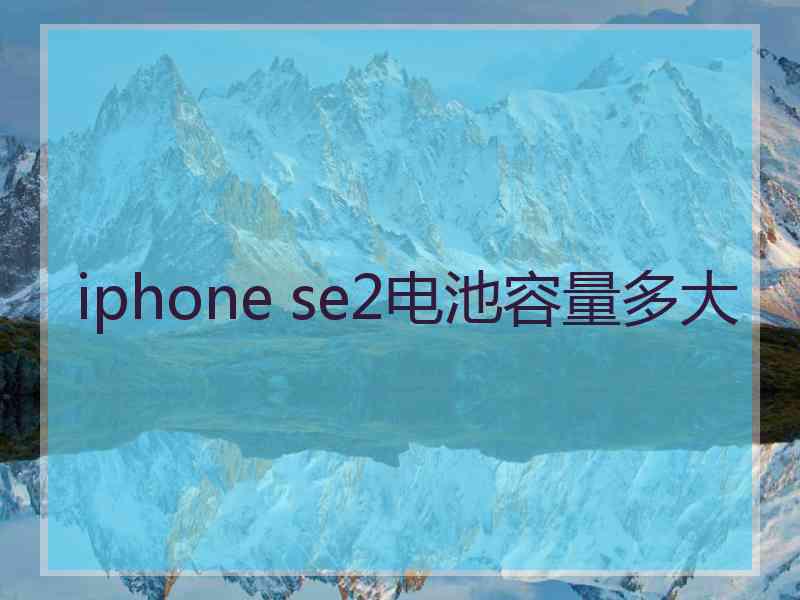 iphone se2电池容量多大