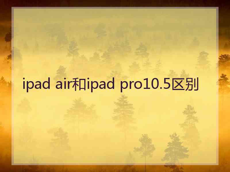 ipad air和ipad pro10.5区别