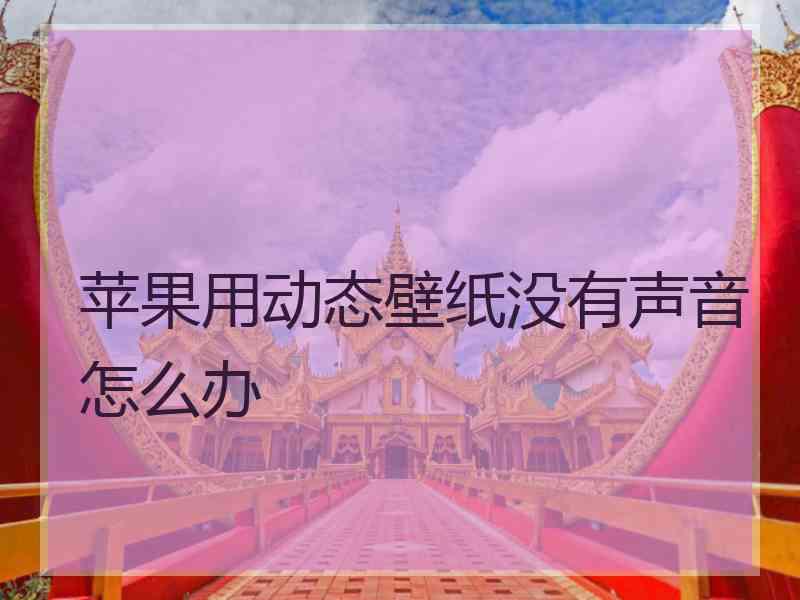 苹果用动态壁纸没有声音怎么办