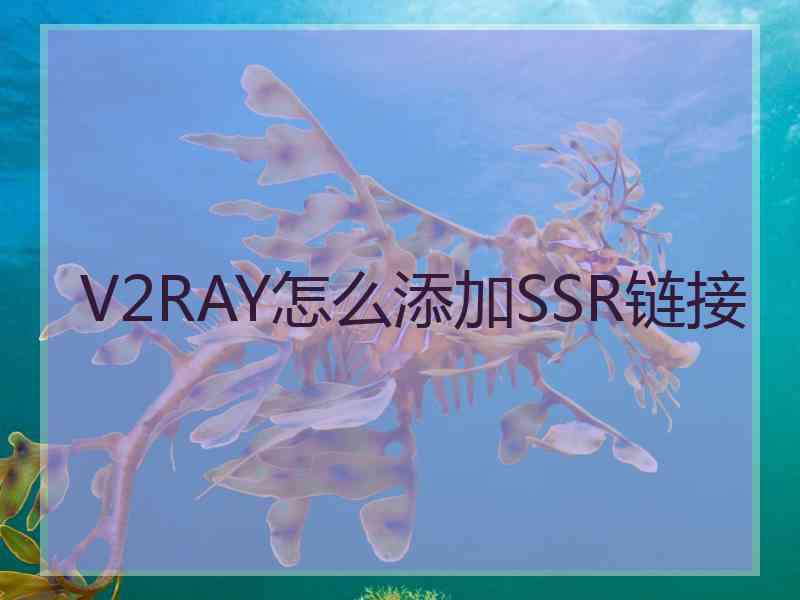 V2RAY怎么添加SSR链接