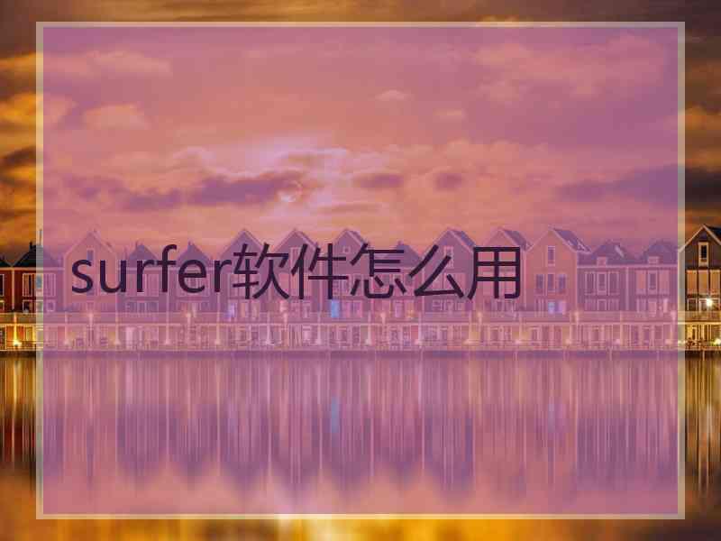 surfer软件怎么用