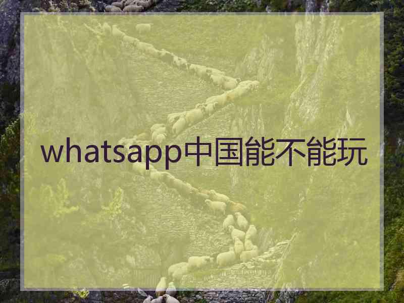 whatsapp中国能不能玩