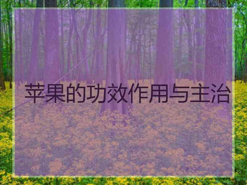 苹果的功效作用与主治