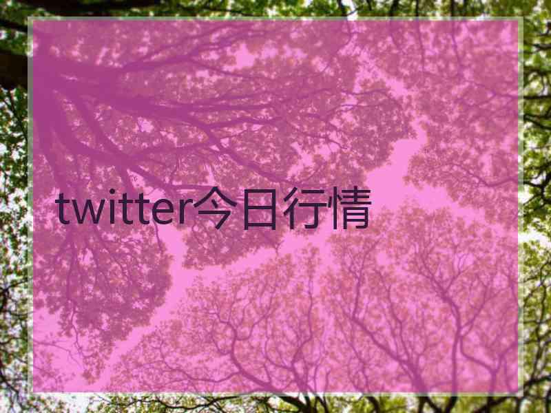 twitter今日行情