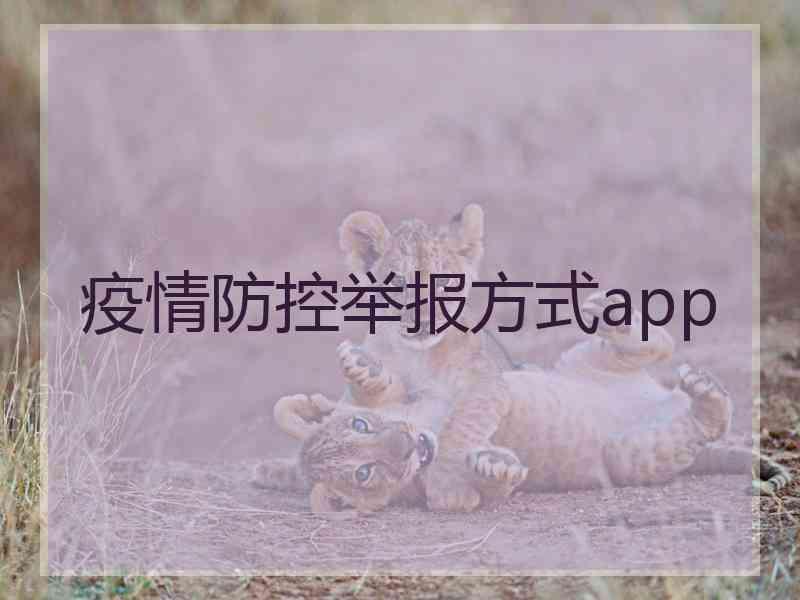 疫情防控举报方式app