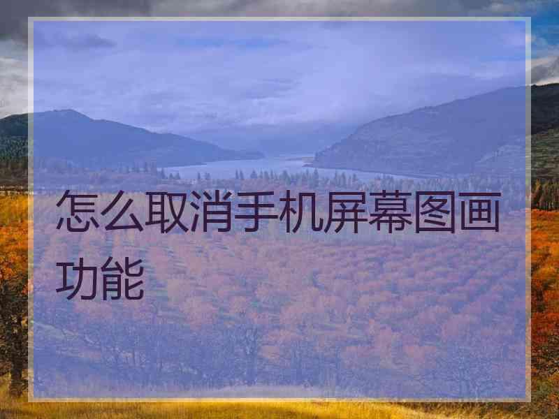 怎么取消手机屏幕图画功能