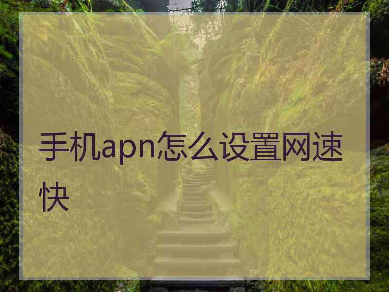 手机apn怎么设置网速快