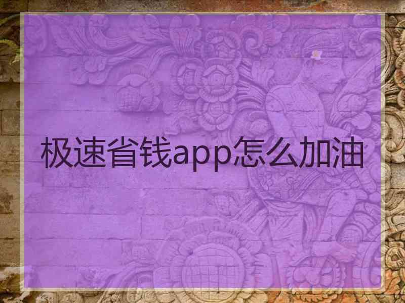 极速省钱app怎么加油