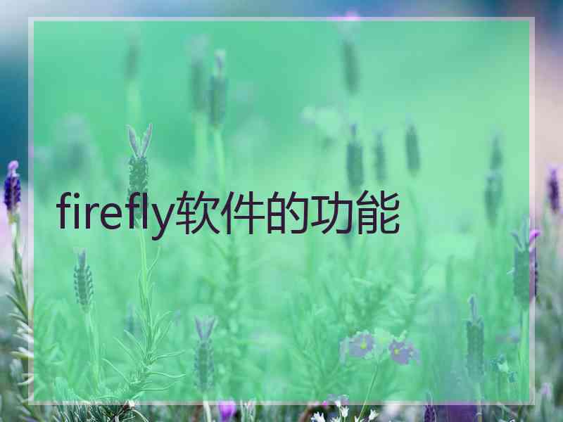 firefly软件的功能