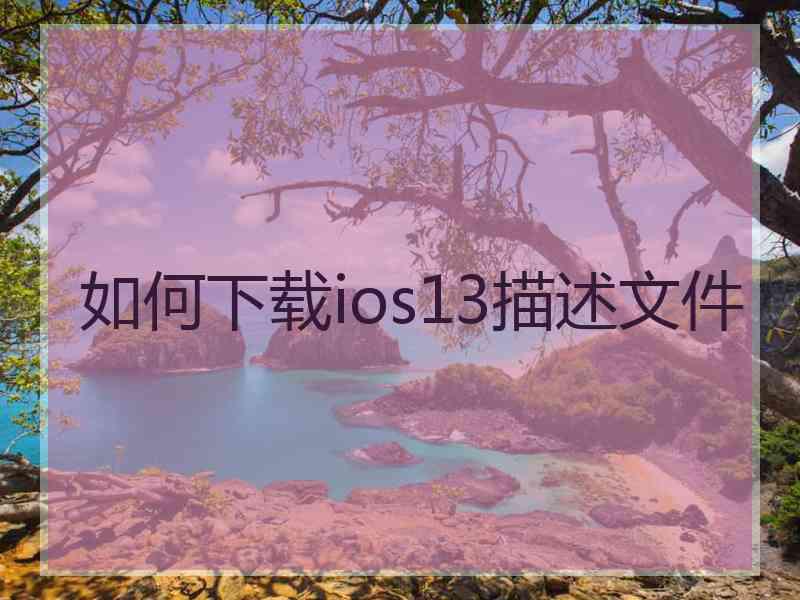 如何下载ios13描述文件