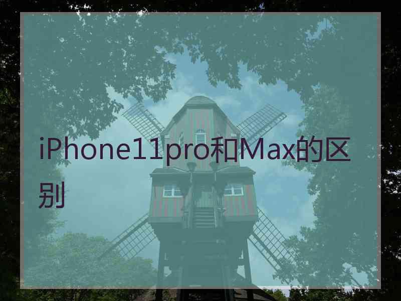 iPhone11pro和Max的区别