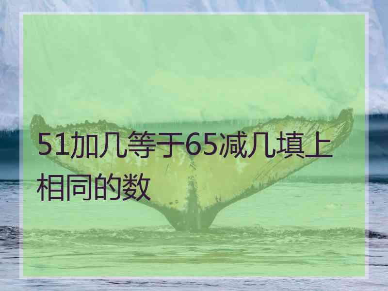 51加几等于65减几填上相同的数