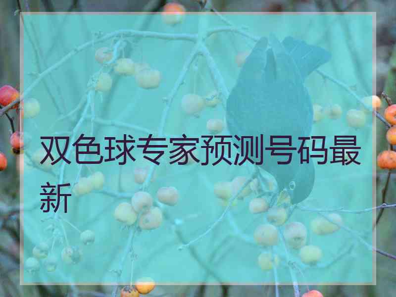 双色球专家预测号码最新