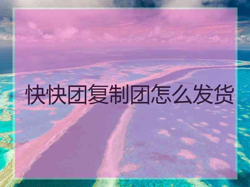 快快团复制团怎么发货