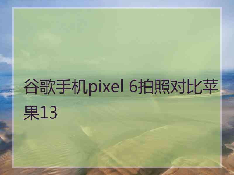 谷歌手机pixel 6拍照对比苹果13