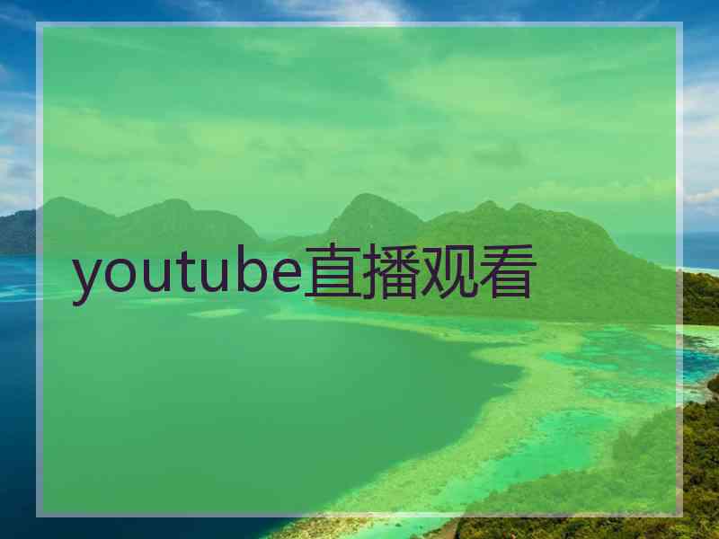 youtube直播观看