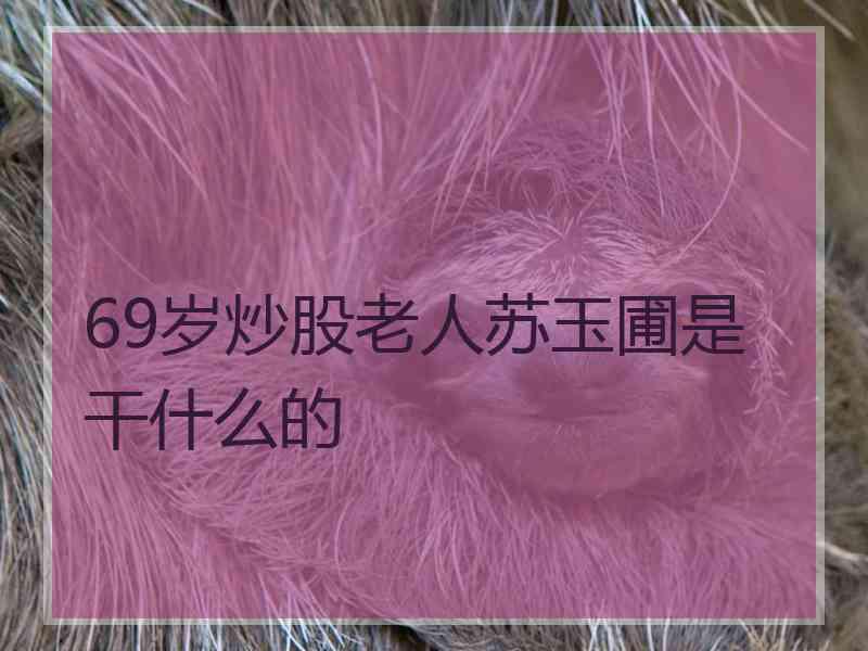 69岁炒股老人苏玉圃是干什么的