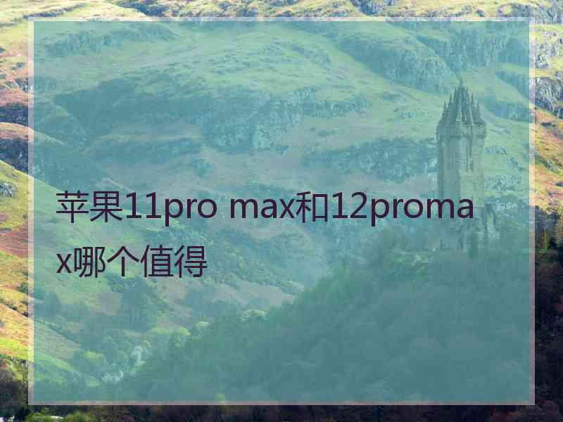 苹果11pro max和12promax哪个值得