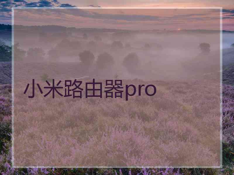 小米路由器pro