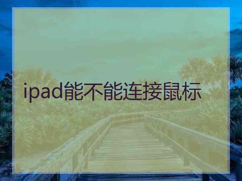 ipad能不能连接鼠标