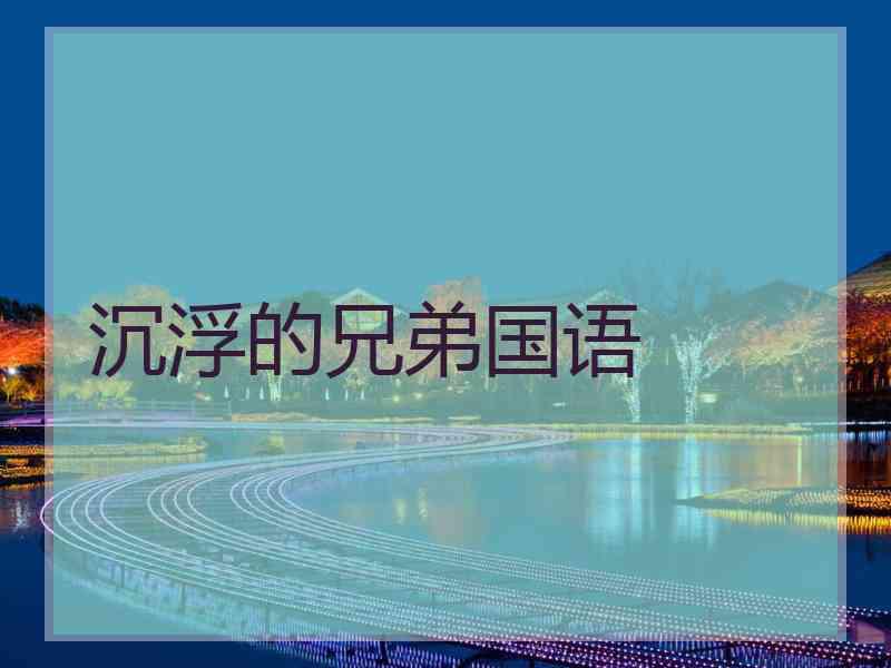 沉浮的兄弟国语