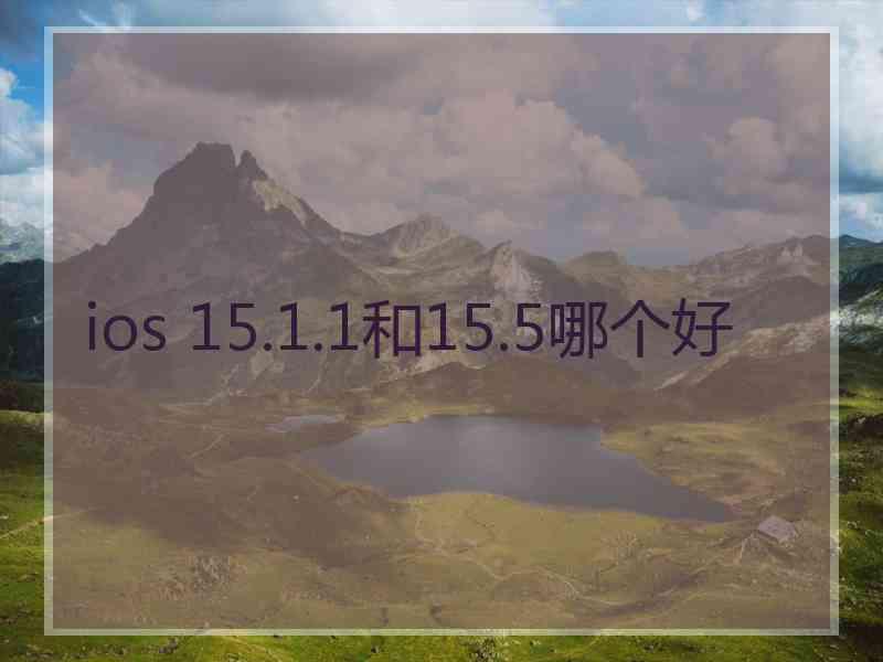 ios 15.1.1和15.5哪个好